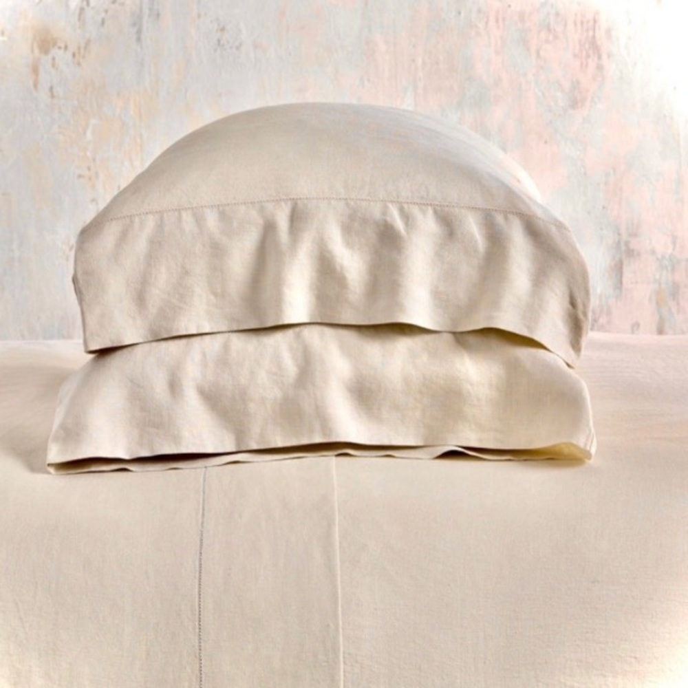 NEW TWO Arhaus Italian Linen Pillowcase Set